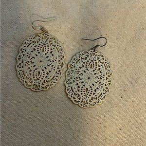 Gold pressed metal earrings